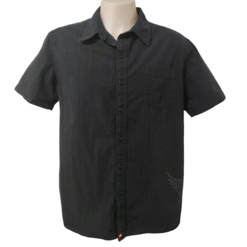 Tony Hawk Shirt Mens Size XL Button Down Short Sleeve Collared Pocket Logo Black - Picture 14 of 14